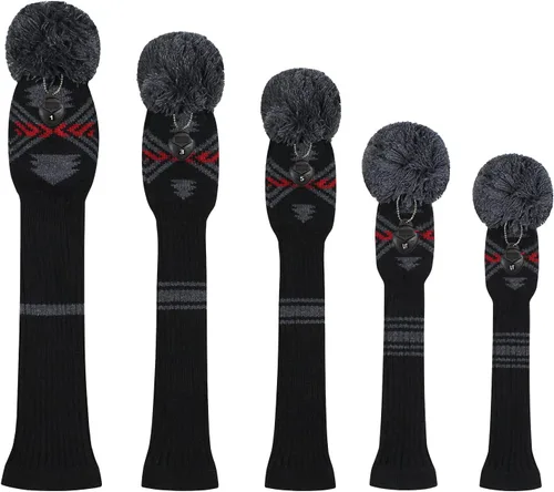Vista 2 de Scott Edward Knit Golf Club Cover for Woods and Driver Set of 5 Head Covers Protect Driver Wood(460cc)* 1 Fairway Wood*2 and Hybrid/UT*2 with