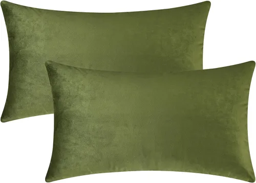 Vista 19 de Mixhug - Fundas de almohada decorativas de terciopelo, fundas de cojín para sofá y cama, juego de 2 fundas azules, 16 x 16 pulgadas