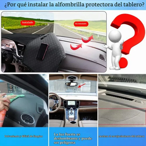 Vista 2 de Cubierta de salpicadero para salpicadero, tapete personalizado para Jeep Grand Cherokee 2011-2021 (no para Jeep Cherokee y Grand Cherokee L), Negro