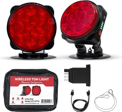 Vista 19 de Master Tailgaters Barra de luz inalámbrica de remolque de 19 pulgadas LED ultra brillante Luces de señal multifuncionales Montaje magnético