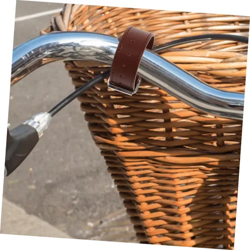 Vista 7 de BESPORTBLE 4 Pairs Bike Basket Straps Leather Leash Kid Bike Basket Kid Leash Bike Cargo Leather Straps Bike Front