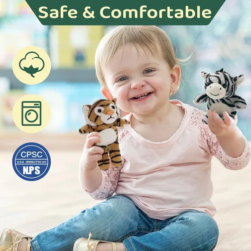 Vista 8 de Tezituor Paquete de 6 Pequeños Animales de Peluche a Granel Juguetes de Peluche, Mini Llaveros de Animales de Peluche Lindos de 6" para Niños, Mini