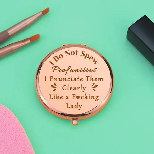 Vista 5 de Regalos divertidos para mujeres, espejo de maquillaje compacto para hija, amigas, hermana, regalos divertidos de amistad para mujeres, regalo