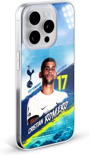 Vista 2 de Head Case Designs Officially Licensed Tottenham Hotspur F.C. Cristian Romero 2023/24 First Team Gel Case [Military Grade] Compatible with Apple