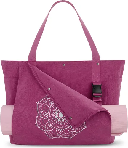 Vista 19 de Gonex Bolsa para Esterilla de Yoga, Bolsa de Gimnasio Tipo Tote con Múltiples Bolsillos para Mujeres y Hombres, Portaesterillas de Yoga de Lona