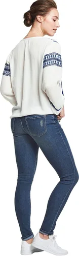 Vista 3 de Ellos Jeans ajustados desgastados de talla grande para mujer