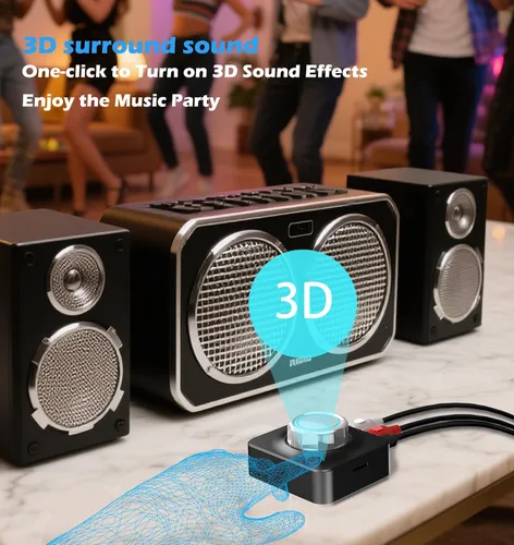 Vista 4 de KAIY Receptor Bluetooth para el hogar estéreo Bluetooth a RCA adaptador Bluetooth Audio Receiver with 3D Surround, AUX Audio Adapter for Old