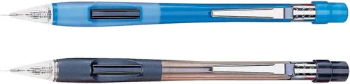 Vista 2 de Pentel Quicker Clicker - Portaminas (0.028 in), barril azul transparente, paquete de 2 (PD347BP2-K6)