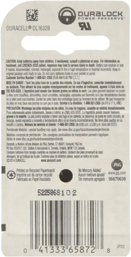 Vista 2 de 2 pilas para control remoto de coche Duracell CR1632 1632