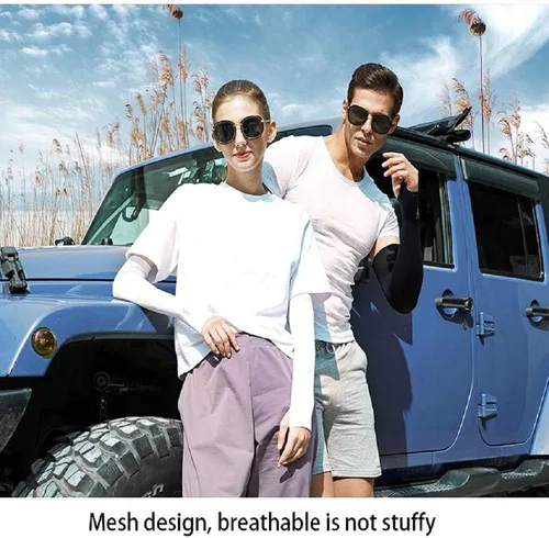 Vista 6 de Mangas de hielo con protección UV para brazos, protector solar, para hombres y mujeres, parasol transpirable, conjunto de brazos al aire libre