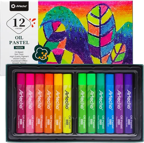 Vista 12 de Artecho Juego de 12 colores pasteles metálicos al óleo suaves para pintura artística, dibujo, mezcla (0.394 x 2.756 in)
