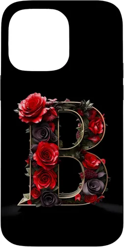Vista 21 de B Monogram Letter Red Roses Floral Case for iPhone 17