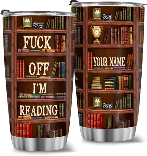 Vista 15 de T40413 - Taza personalizada para amantes de los libros, taza de café con texto en inglés "Just A Girl Loves Book", regalo para mujeres y niñas