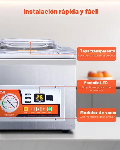 Vista 12 de VEVOR Chamber Vacuum Sealer 260W Sealing Power 10.2 Inch Sealing Length