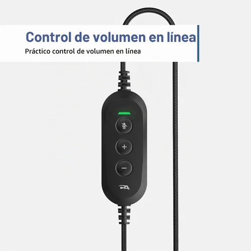 Vista 6 de Cyber Acoustics AC-5008A Auriculares estéreo USB con micrófono para PC - Auriculares USB con cable con micrófono, auriculares para computadora