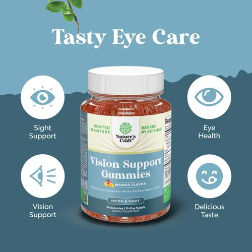 Vista 4 de Gomitas de apoyo para la visión para adultos, suplementos de luteína y zeaxantina para la salud ocular, potentes vitaminas de luteína para los ojos