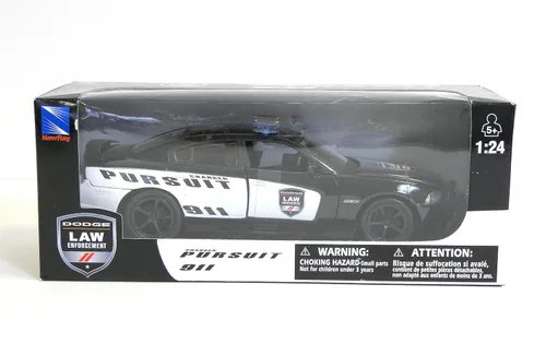 Vista 2 de Nuevo Ray Dodge Charger Pursuit Carro de policía fundido a troquel escala 1/24