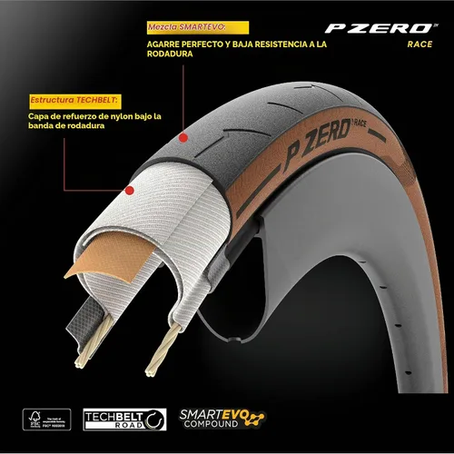 Vista 3 de Pirelli P-Zero Race Folding Road Bike Tyre, 700 x 26c, Black