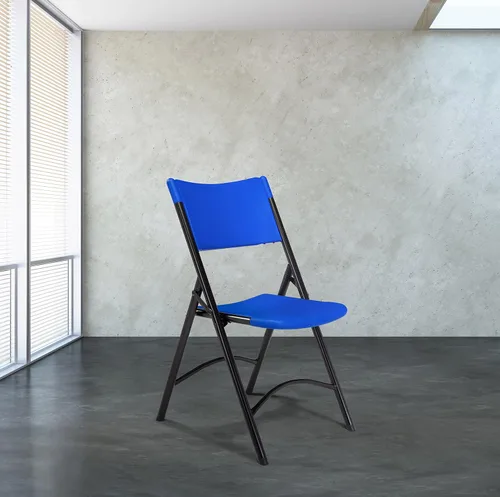 Vista 2 de National Public Seating - silla plegable liviana moldeada, 4 unidades, Azul/Negro, 4
