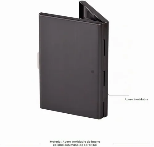 Vista 5 de Soporte para tarjetas de crédito con bloqueo RFID, billetera protectora de acero inoxidable para tarjetas de crédito, carteras de metal para mujeres