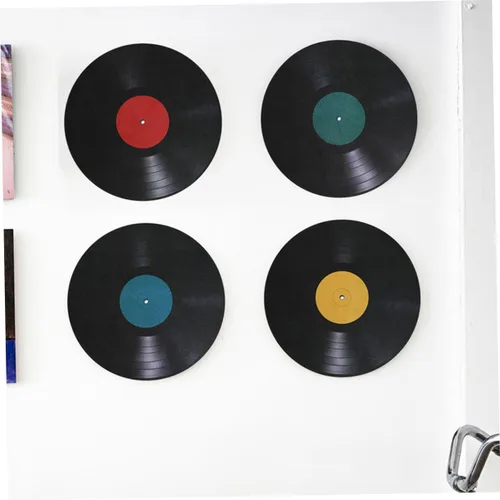 Vista 3 de 16 calcomanías de pared de disco de vinilo retro para dormitorio, decoración de sala de estar, calcomanías de pared para discoteca retro fiestas