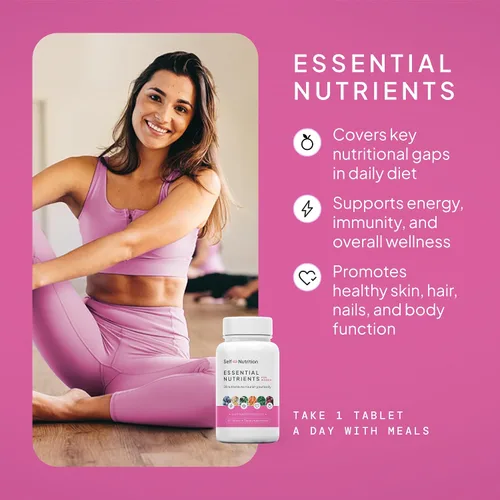 Vista 2 de SELF NUTRITION Multivitamínicos veganos para mujer, una vez al día, 28 nutrientes, aumenta la energía, el sueño, el cabello, la piel, las uñas