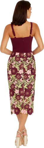 Vista 2 de Dress the Population Vestido midi ajustado Ellina para mujer