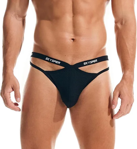 Vista 123 de SKYSPER Jock Strap Athletic Supporter para hombres Sexy Jockstrap Ropa interior masculina