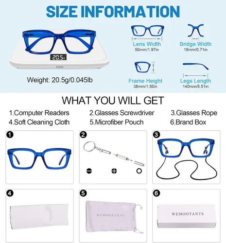 Vista 50 de Lightweight Reading Glasses Men Women Square Spring Hinges Readers 1.00 1.25 1.50 1.75 2.00 2.25 2.50 2.75 3.00