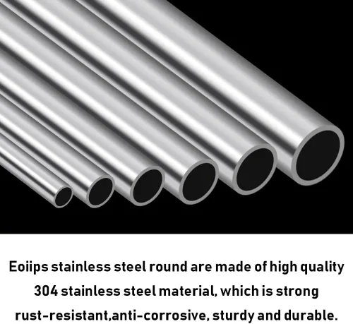 Vista 4 de Eoiips Tubo de Acero Inoxidable 304 de 1" OD, Tubería Sin Costura de Acero Inoxidable 304 Engrosada Tubo de Metal Redondo, Tubo Recto de Metal
