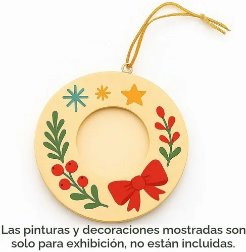 Vista 6 de LWR CRAFTS Marco de fotos mini redondo de madera, paquete de 12