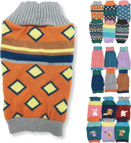 Vista 10 de Suéter de punto para perro, ropa de invierno cálida y suave para mascotas pequeñas y grandes (XL: longitud: 22 pulgadas, alce)