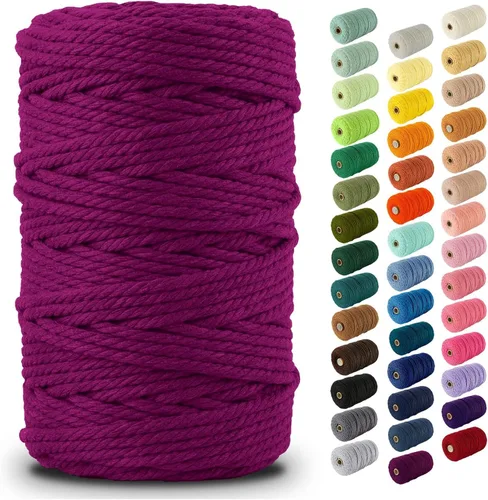 Vista 112 de Nook Theory Hilo de macramé de 3mm 109 yardas - Cuerda de macramé suave de 4mm, 5mm perfecta para nudos - Suministros de macramé para colgadores