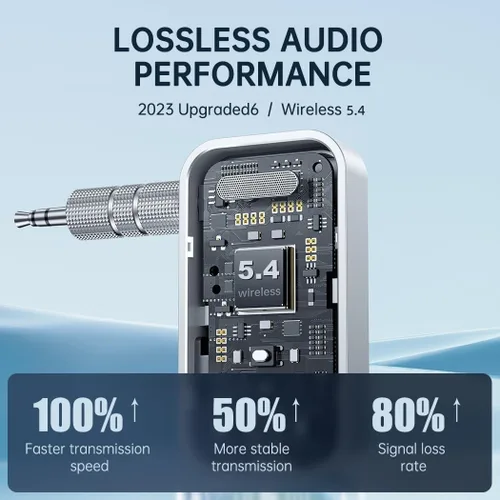 Vista 4 de FMIIFMS Receptor transmisor Bluetooth 5.4 de alta calidad, transmisor inalámbrico 2 en 1 para TV/auriculares, gimnasio, receptor Bluetooth