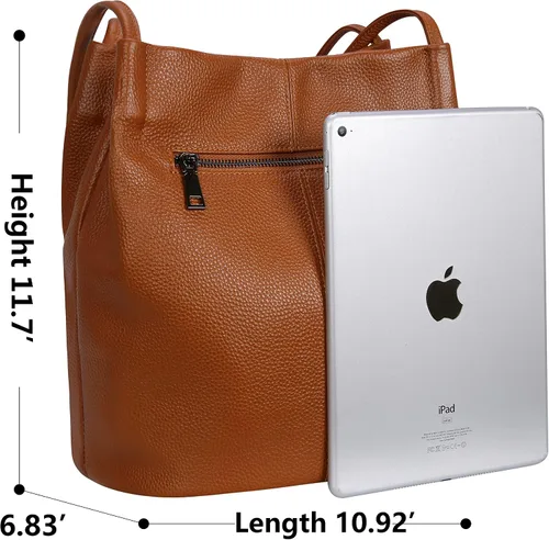 Vista 47 de Iswee - Bolsos de cuero genuino, diseño de hombro Hobo, bolsos para mujer