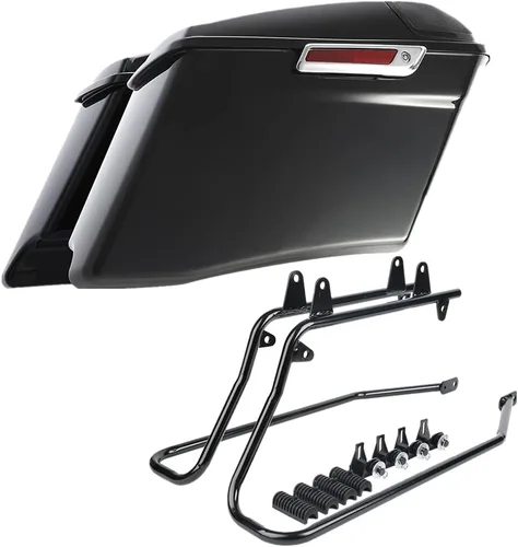 Vista 26 de Kit de soporte de conversión para alforjas extendidas de 4" TCMT, compatible con Harley Heritage Softail Fatboy FLSTF Breakout 1984-2017, negro