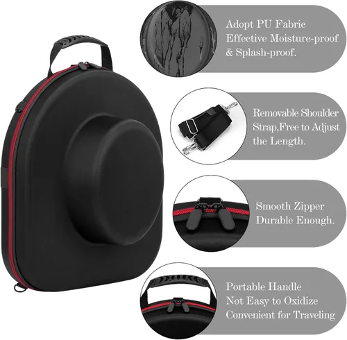 Vista 4 de Nisorpa Organizador portátil para sombrero de vaquero para viajes, organizador de almacenamiento de sombreros de vaquero, funda rígida
