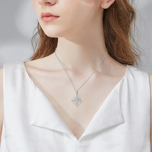Vista 81 de YAFEINI Collar con dije de nudo de bruja de plata de ley, amuleto de bruja de cruz celta, regalo para mujer