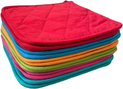 Vista 3 de Classic Home Paquete de 12 (docena) agarraderas de algodón, resistentes al calor, esenciales de cocina, juego de agarraderas, salvamanteles