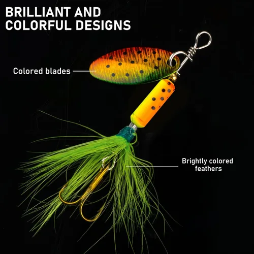 Vista 7 de THKFISH Spinnerbait Spinners Spinnerbait señuelos de trucha Señuelos de pesca para lubina trucha Crappie