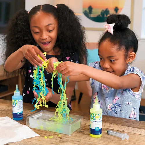Vista 6 de Steve Spangler Science Kit de iniciación de slime de cuerda, incluye azul y amarillo (3.4 onzas cada uno) - Kit de experimentos científicos de slime