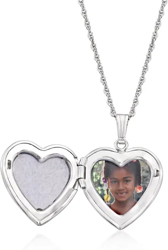 Vista 2 de Ross-Simons Sterling Silver Personalized Heart Locket Necklace