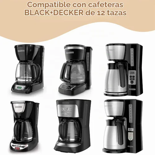 Vista 2 de Filtros de papel desechables para cafeteras BLACK+DECKER de 12 tazas, prepara hasta 12 tazas de café (paquete de 100)