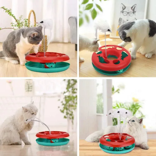 Vista 7 de Pawzone Juguetes para Gatos, Juguetes para Gatos de Interior, Juguetes Interactivos para Gatitos Pistas de Rodillos con Hierba Gatera, Juguete