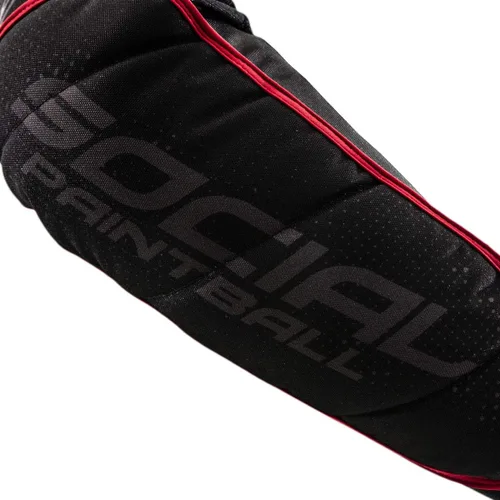 Vista 4 de Social Paintball SMPL - Almohadillas de protección para brazo y codo, color negro y rojo