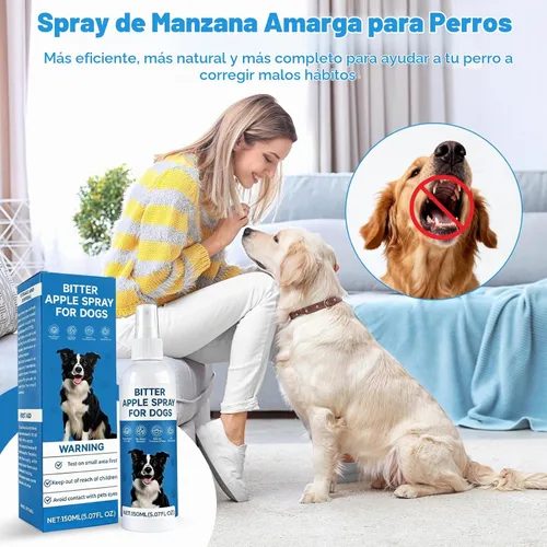 Vista 2 de Spray de manzana amarga para perros, sin alcohol, sin masticar y disuasorio para perros para dejar de masticar y lamer, proteger muebles, zapatos