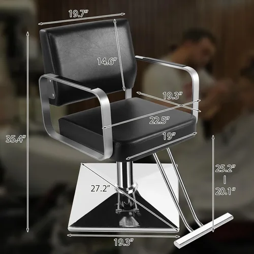 Vista 3 de Sillas de Salón para Estilista Silla con Bomba Hidráulica Silla de Salón de Peluquería Giratoria de 360 Grados Silla de Barbero, Equipo de Belleza
