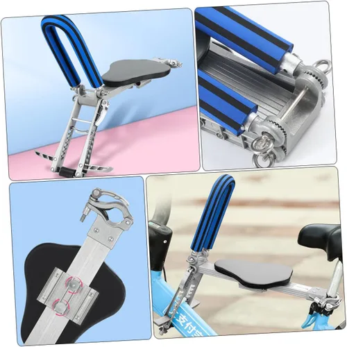 Vista 6 de UKCOCO 1 asiento de bicicleta al aire libre montado en la parte delantera para niños, diseño portátil ligero y seguro para viajes de padres