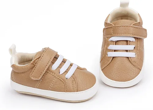 Vista 6 de SOFMUO Zapatos deportivos de piel sintética para bebés, niños y niñas, con suela de goma suave, mocasines Oxford para recién nacidos