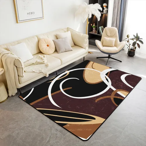 Vista 21 de Alfombra de área en espiral colorida de 3 x 5 pies, abstracta y moderna geométrica, decoración de remolinos, antideslizante, para hombres, mujeres